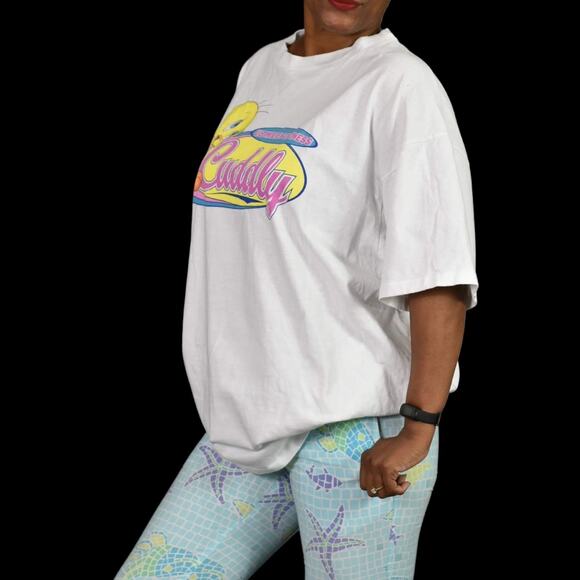 Vintage Tweety Bird Tee Warner Bros T Shirt Graphic White Cotton Crew Neck XXL - Picture 3 of 15